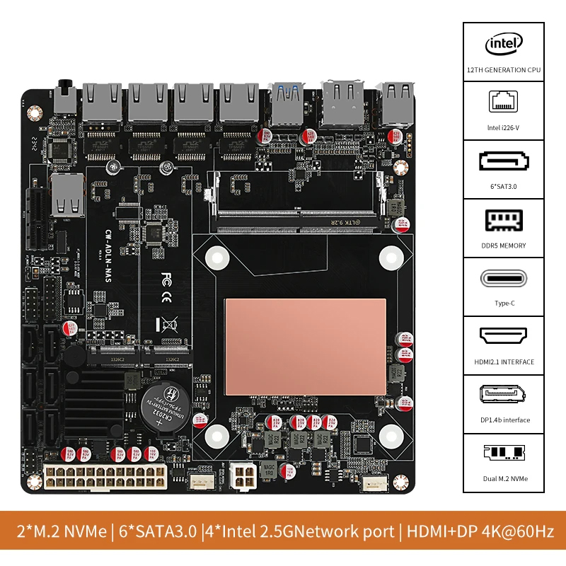 N100/N150 6 Bays NAS Motherboa - Nas Motherboard N100 6 Sata recension och pris