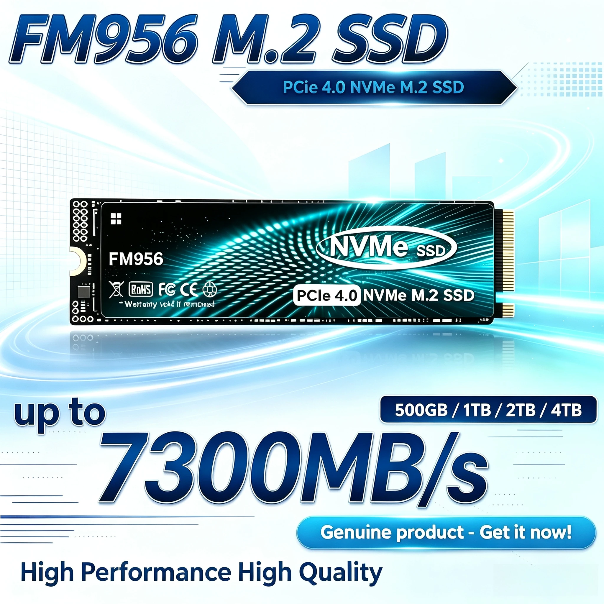 Original FM956 M.2 2280 NVMe S - M.2 Nvme 4Tb Pcie 4.0 Ssd recension och pris