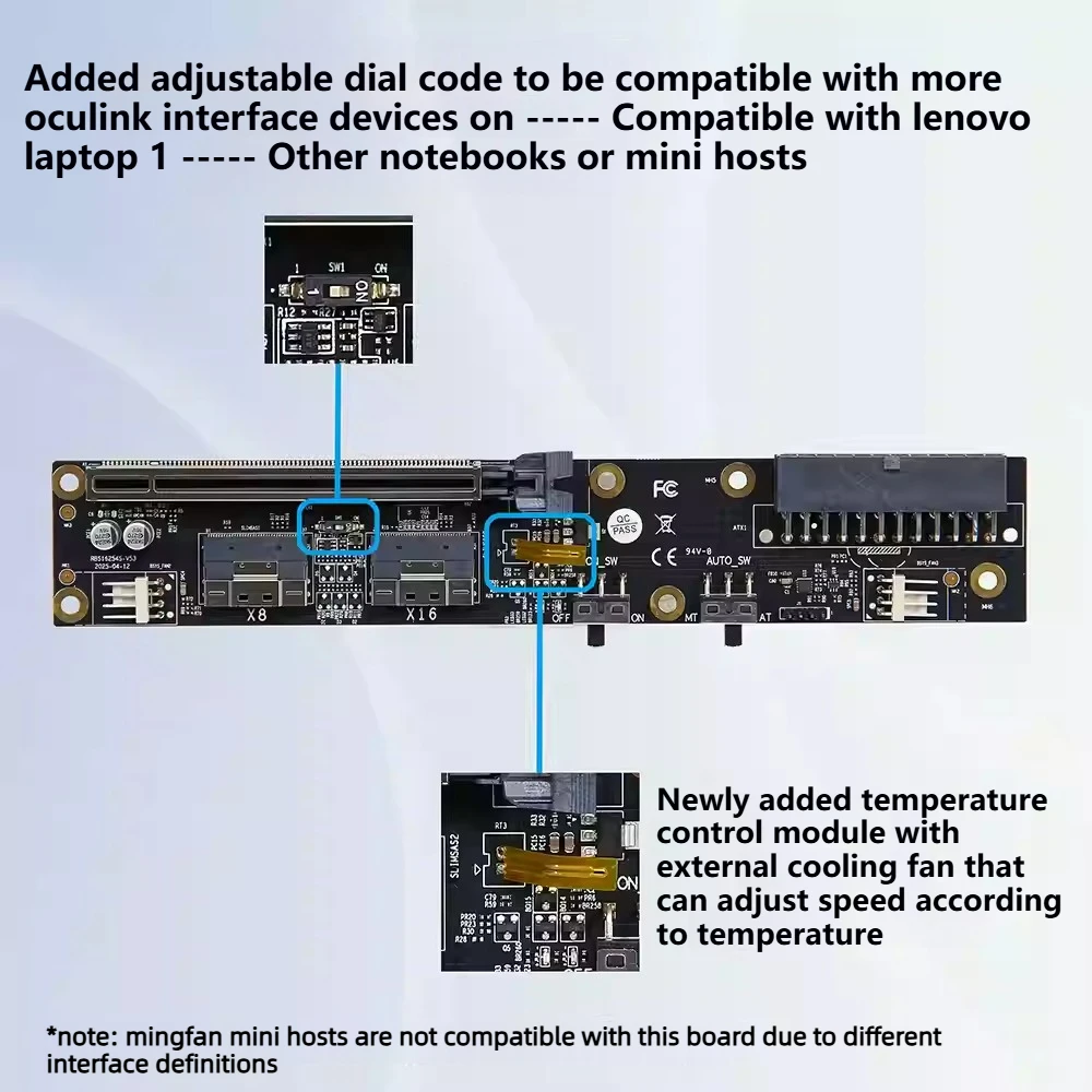 Dual SlimSAS 8i Oculink Graphi - External Gpu Dock Pcie 4.0 Oculink recension och pris